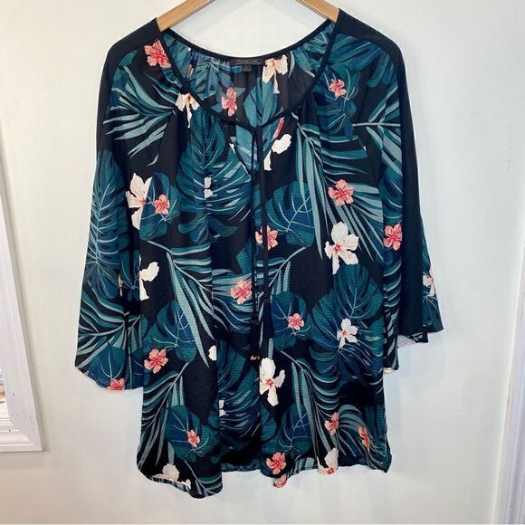 Rachel Zoe for a pea in the pod floral tropical maternity blouse size large - Picture 3 of 7